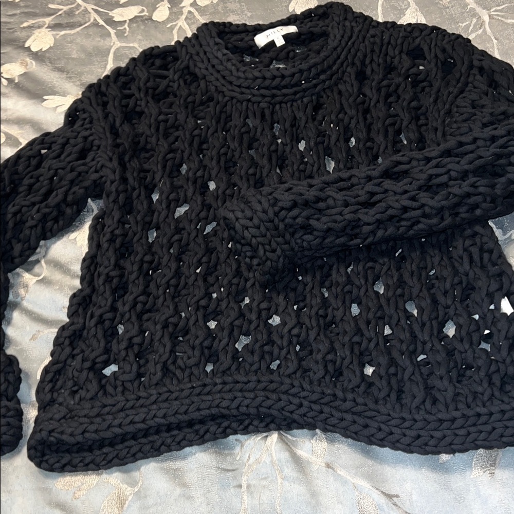Milly Black Chunky Knit Sweater